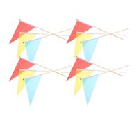 Alipis 30pcs Safety Marker Flags Pennants in Yellow Red Blue for Lawn Landscaping Marking Construction Site Boundaries Portable High Visibility