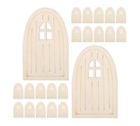 Alipis 30pcs Unfinished Wooden Fairy Doors Miniature Front Doors for DIY Craft Home Decor Beige Small Dollhouse for Garden and Fairy Tree Decoration