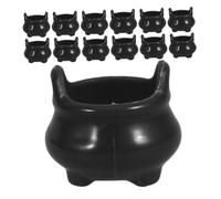 Alipis 32pcs Miniature Halloween Cauldrons for Dollhouse Scenes Small Black Witch Pots with Realistic Design Lightweight Spooky Decor for Seasonal Party Crafts and Haunted House Displays