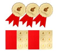 Alipis 36 Sets Embossed Medal Stickers for Diploma Certificate Seals Creative Graduation Award Decals Self-Adhesive Elegant Sealing Stickers for Certificates and Honors