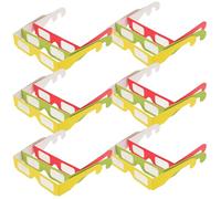 Alipis 36pcs 3d Paper Cardboard Diffraction Glasses with Neon Light Effects, Rainbow Prism Color Mix (red, Green, Yellow) for Birthday Parties, Carnivals, and Light Shows