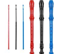 Alipis 3pcs 8-Hole ABS Plastic Recorder Set with Cleaning Rod and Velvet Bag - Student Beginner Wind Instrument for ’ Music Practice, Portable German Fingering Soprano Recorder in Red,