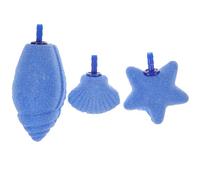 Alipis 3pcs Aquarium Air Stones Fish Tanks Air Bubbler Oxygen-increasing Effect Easy to Install Blue Sea Star Sea Snail Shell Shapes Beautiful Elegant Design Fish Tank Accessory