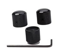 Alipis 3pcs Black Dome Control Knobs for Guitar Bass with Tone and Volume Replacement Parts for Concentric and Split Shaft Pots Includes Wrench for Easy Installation