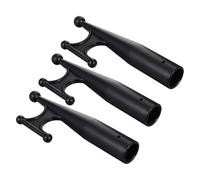 Alipis 3pcs Black Nylon Boat Hook Heads for Kayak, Dinghy, and Yacht - Sturdy Marine Dock Hook Accessories, Lifeboat Pole Attachment for Mooring and Sailing Equipment