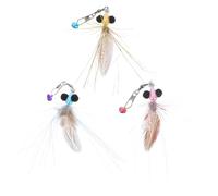 Alipis 3pcs Cat Feather Wand Replacement Refills Plush for Interactive Play | Worm Teaser Style, Exercise and Agility Focus, Home or Pet Stores Random Color