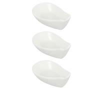 Alipis 3pcs Ceramic Spoon Rests Kitchen Spoon Holders with Smooth Surface and Creative Design for Kitchen and Dinner Use, Sturdy White Ladle Holders Utensils Racks