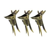 Alipis 3pcs Chinese Ancient Style Wine Cups Vintage Archaize Shot Glasses for Emperor Drinkware Traditional Bronze Beverage Cups for Home Bar Restaurant Party Use