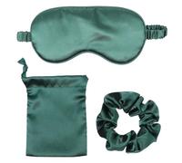 Alipis 3pcs Contoured Silk Sleep Mask with Hair Rope and Storage Bag, Light Blocking Eye Cover for Travel and Home, Soothes Skin and Relaxes Muscles, Designed for People Suffering