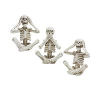 Alipis 3pcs Craft Skeleton Statue Spooky Halloween Shelf Sitters Lightweight Haunted House Decor Witchy Atmosphere Decorative Figures for Party and Home