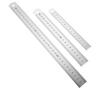 Alipis 3Pcs Drawing Ruler Double-sided Measurement Rulers Straight Edge Steel for Drawing Cutting Design School Engineering Use