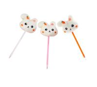 Alipis 3pcs Easter Bunny Ballpoint Pens Set with Plush Rabbit Top, Orange Pink White Barrel, Decorative Cute Writing Pens for Students Office School Use
