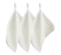 Alipis 3pcs Exfoliating Nylon Face Cloths with Square Shape and Simple Design for Home Daily Use, Beige Mud Scrub Towels to Remove Sweat and Cleanse Skin Effectively