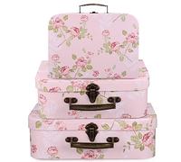 Alipis 3pcs Floral Print Decorative Storage Boxes Paperboard Suitcases with Metal Handles Perfect for Wedding Birthday Baby Shower