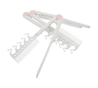 Alipis 3pcs Foldable V-shaped Hair Straightener Comb Set, Anti-static Heat Resistant Plastic Styling Tools for Women, Small Travel Portable Hair Combs for Purses and On-the-go Use