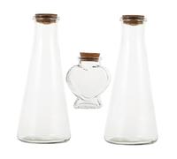 Alipis 3pcs Glass Wishing Bottles with Lid Set, Decorative Landscape Bottles in Chic Shapes, Not Easy to Break or Deform, for Sand Ceremony Wedding or Home Décor