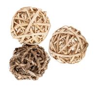 Alipis 3pcs Grass Chew for Bunnies and Hamsters, Tasty Treat and Engaging Ball Shape, Suitable for Cages Or Anywhere in The Home, Assorted Colour Natural Material