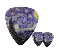 Alipis 3pcs Guitar Picks Set 0.46mm Small Triangle Finger Picks for Acoustic and Electric Guitar Ukulele Accessories with Galaxy Design