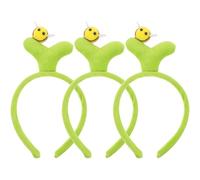 Alipis 3pcs Halloween Sprout Headband: Adorable Plant Hairband - Funny Grass Hair Hoop With Bee - Cute Skincare Accessory For Women Christmas Party Spa Yoga Beauty (Green)