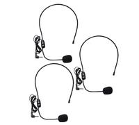 Alipis 3pcs Head-mounted Wired Microphone with Voice Amplifier, Black Headworn Speaker Mic for Online Teaching, Speech, and Portable Voice Amplification