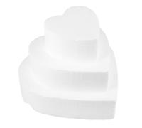 Alipis 3PCS Heart-Shaped Foam Cake Dummies Set White Bakery Foam Cake Models for Decorating Practice Party Decor and Photography Props Sizes 4-inch 6-inch 8-inch