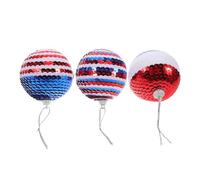 Alipis 3pcs Independence Day Sequin Foam Ball Ornaments Lightweight Decorative Patriotic Hanging Decor for National Holiday Party Supplies
