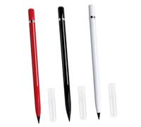 Alipis 3Pcs Inkless Everlasting Sketch Pencils Non-sharpening Portable Writing for Students Artists Ergonomic Lightweight Design Metal Body Black White Red