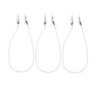 Alipis 3pcs Metal Chain Bib Clips with Plastic Spring Holders for Secure Napkin Fixing Reusable and Easy to Clean Prevent Slippage for Nurses and Professionals