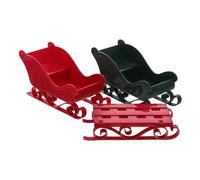 Alipis 3pcs Mini Santa Sleigh Figurines Holiday Sled Decoration with Vibrant Colors and Easy Assembly Plastic Christmas Snow Sled Centerpiece for Festive Party and Home Decor