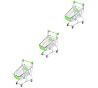 Alipis 3pcs Mini Shopping Cart Storage Basket Random Desktop Organizer for Pens Cosmetics Gadgets Compact Design for Home Office Decor