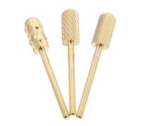 Alipis 3Pcs Nail Drill Bits Set with Safety Smooth Round Head for Manicure and Gel Nails Includes Fine Medium and Coarse Grit Bits Fit Suitable for Carving Grinding Polishing