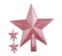 Alipis 3pcs Pink Glitter Star Tree Toppers Christmas Tree Decorations Fade Resistant Holiday Ornaments Easy Attachment for Seasonal Decor and Gift Giving