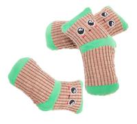 Alipis 3pcs Puppy Plush Sock Squeaky Interactive Dog Chew Playthings for Training and Teeth Cleaning Soft Pet Diversion Plaything for Puppies Coffee Color