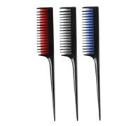 Alipis 3Pcs Rat Tail Combs with Long Handles for Hair Styling and Salon Use Pointed Tail Design for Precise Sectioning Comfortable Grip Hairdressing Tools in Black Red and Blue