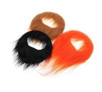 Alipis 3pcs Self-adhesive Fake Beard and Mustache Set for Halloween and Festive Events, Realistic Polyester Costume Facial Hair Versatile Length and High Realism