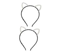 Alipis 3pcs Sparkly Rhinestone Cat Ear Headband Alloy Lightweight Hair Accessories for Women Halloween Party Wedding Daily Wear
