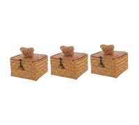 Alipis 3pcs Square Storage Basket Woven Seagrass Organizer for Shelf Bathroom for Toilet Paper Storage Decorative Home Use