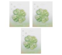 Alipis 3pcs St Patrick’s Day Shamrock Self-adhesive Memo Notepads, Tear off Small Adhesive Note Pads for Office and Home, Four Leaf Clover Decorative Writing Pads