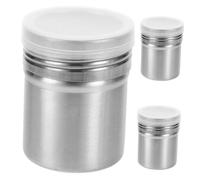 Alipis 3pcs Stainless Steel Seasoning Shaker Pepper Sugar Powder Cooking Tools for Kitchen Tabletop