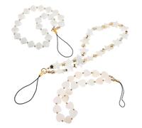 Alipis 3pcs Star Keychain Pendant and Beaded Mobile Phone Chain Set with Imitation Pearl Shells Handmade Plastic Material Elegant Design to Enhance The Look of Your Phone Or Keys
