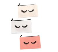 Alipis 3Pcs Travel Toiletry Bag Canvas Cosmetic Pouches Lightweight Portable Makeup Organizers for Women Multi-Color White Beige Pink with Spacious Design for Toiletries and Cosmetics