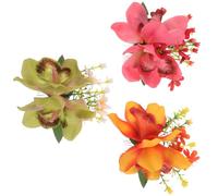 Alipis 3pcs Tropical Artificial Flower Hair Pin Comb Boho Barrette Hawaiian Floral Hairpin Wedding Seaside Beach Party Women