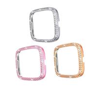 Alipis 3pcs Watch Protective Case with Double Row Rhinestones Shell Cover Compatible with Smartwatch Stylish Bling Crystal Design Practical Gift for Friends and Family Random Color