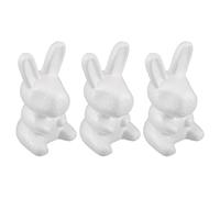 Alipis 3Pcs White Foam Bunny Blocks 20Cm - Paintable DIY Craft Foam Rabbit Shapes for Easter Decorations, School Projects, Birthday Party Favors, and Floral Arrangements