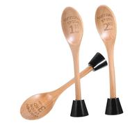 Alipis 3pcs Wooden Spoon Trophy Set for Chili Cook Off Cooking Competitions Engraved Award Prizes with Base Practical Kitchen Utensils for Baking and Grilling Unique Cooking Contest