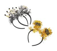 Alipis 3pcs Year Headdress Sparkly Happy Year Headband Stars Crowns Sequins Hairband Accessories for Parties Festivals Holidays