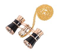 Alipis 3x25 All-metal Gold-plated Night Vision Binoculars with Chain, Wide-angle HD Handheld Mini Telescope for Adults, Compact Black Opera Glasses for Astronomy, Bird Watching,