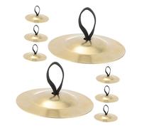 Alipis 4 Pair Brass Finger Cymbals Mini Zills for Belly Dance and Party Percussion Instrument Lightweight Hand Cymbals for Beginner and Professional Dancers