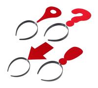 Alipis 4 Pcs Cute Headbands for Women and Girls Lightweight Adjustable Flexibility Cloth and Plastic Material Funny Arrow Exclamation Question Mark Shapes for Birthdays and Photo Ops