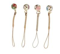 Alipis 4 Pcs Handmade Japanese Flower Jingle Bell Pendants for DIY Key Chains Bracelets Waist Belts Creative Crafted Ornaments with High Toughness and Smooth Finish